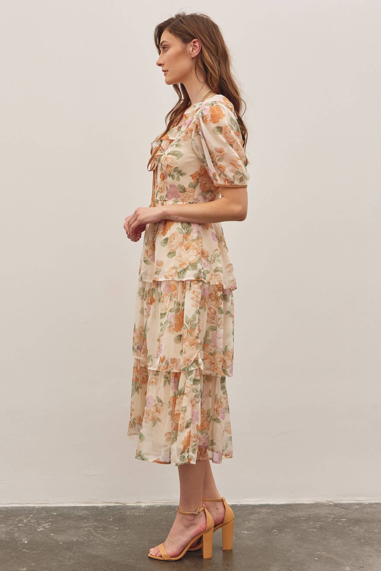 Victorian Floral Midi Dress