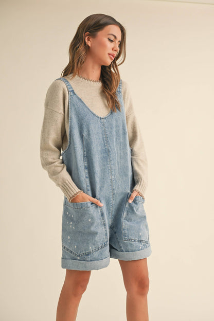 Loose Denim Romper