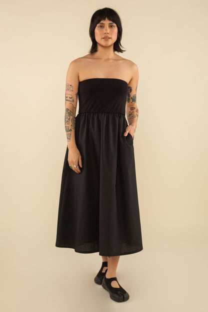 Johnny Tube Top Midi Dress - Black