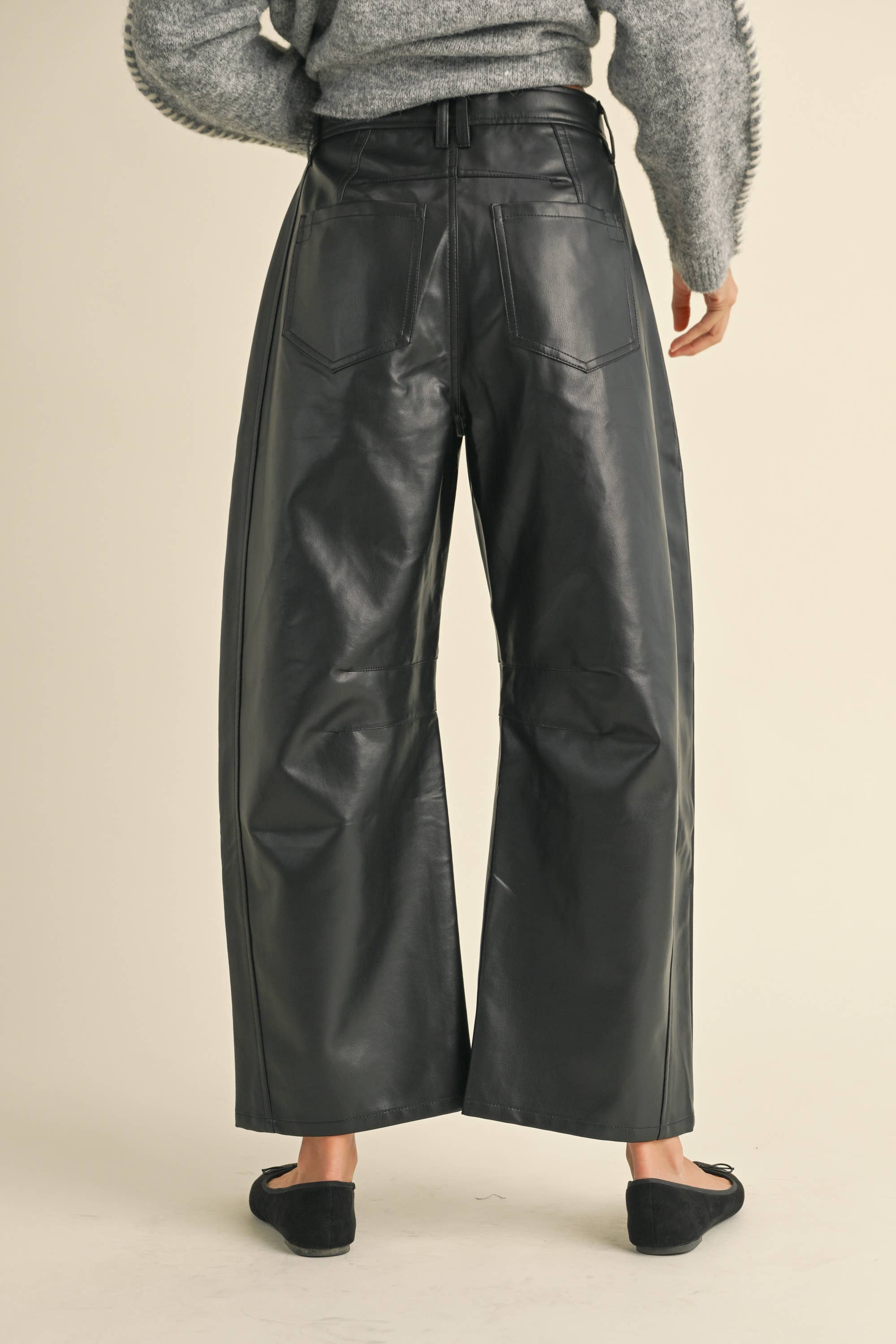 Pleather Barrel Pants