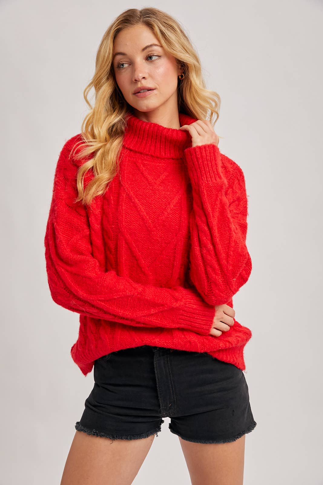Scallop Hem Ruby Sweater