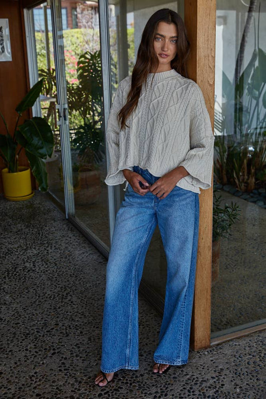 Quarter Sleeve Pullover - Natural
