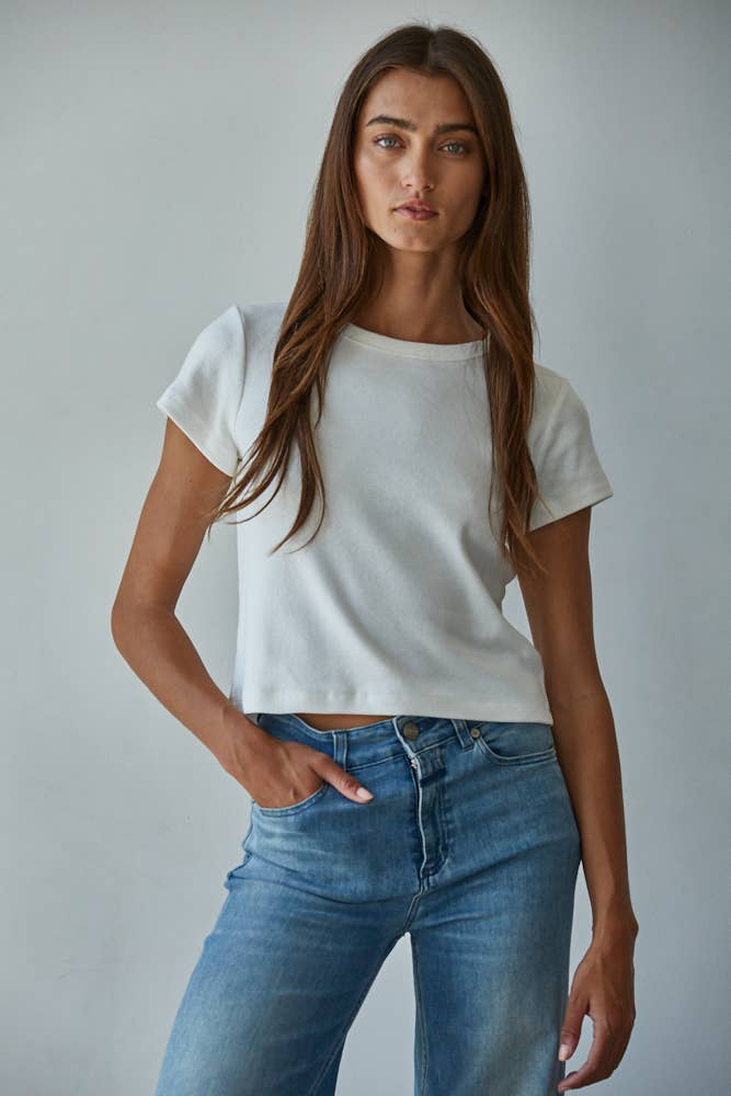 Round Neck Short Sleeve - White