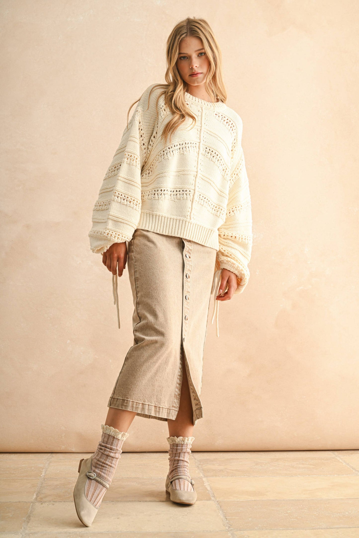 Long Sleeve Ruched Sweater