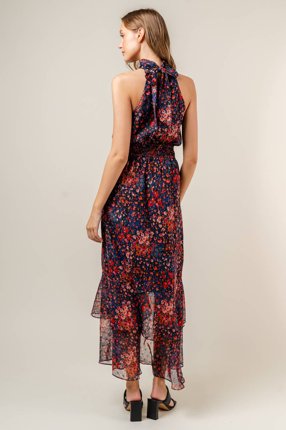 Floral Halter Neck Dress