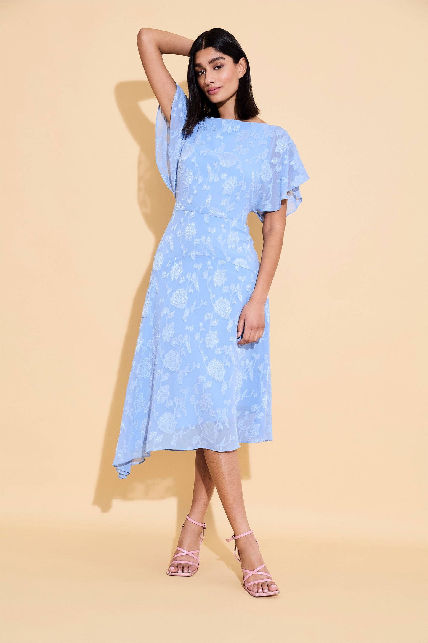 Flutter Sleeve Midi Dress