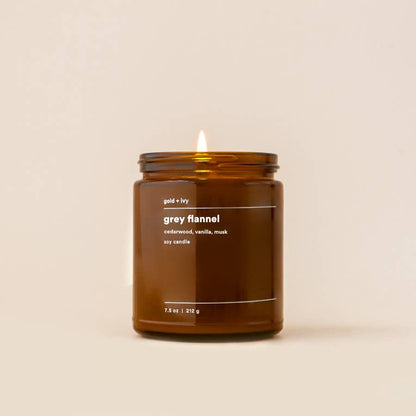 grey flannel soy candle - standard 7.5 oz.