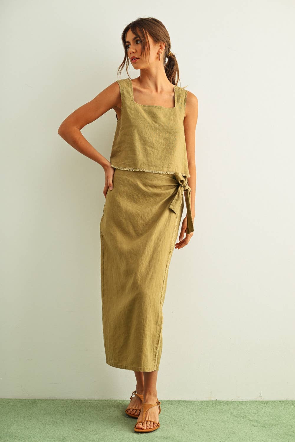 Square Raw Hem Top