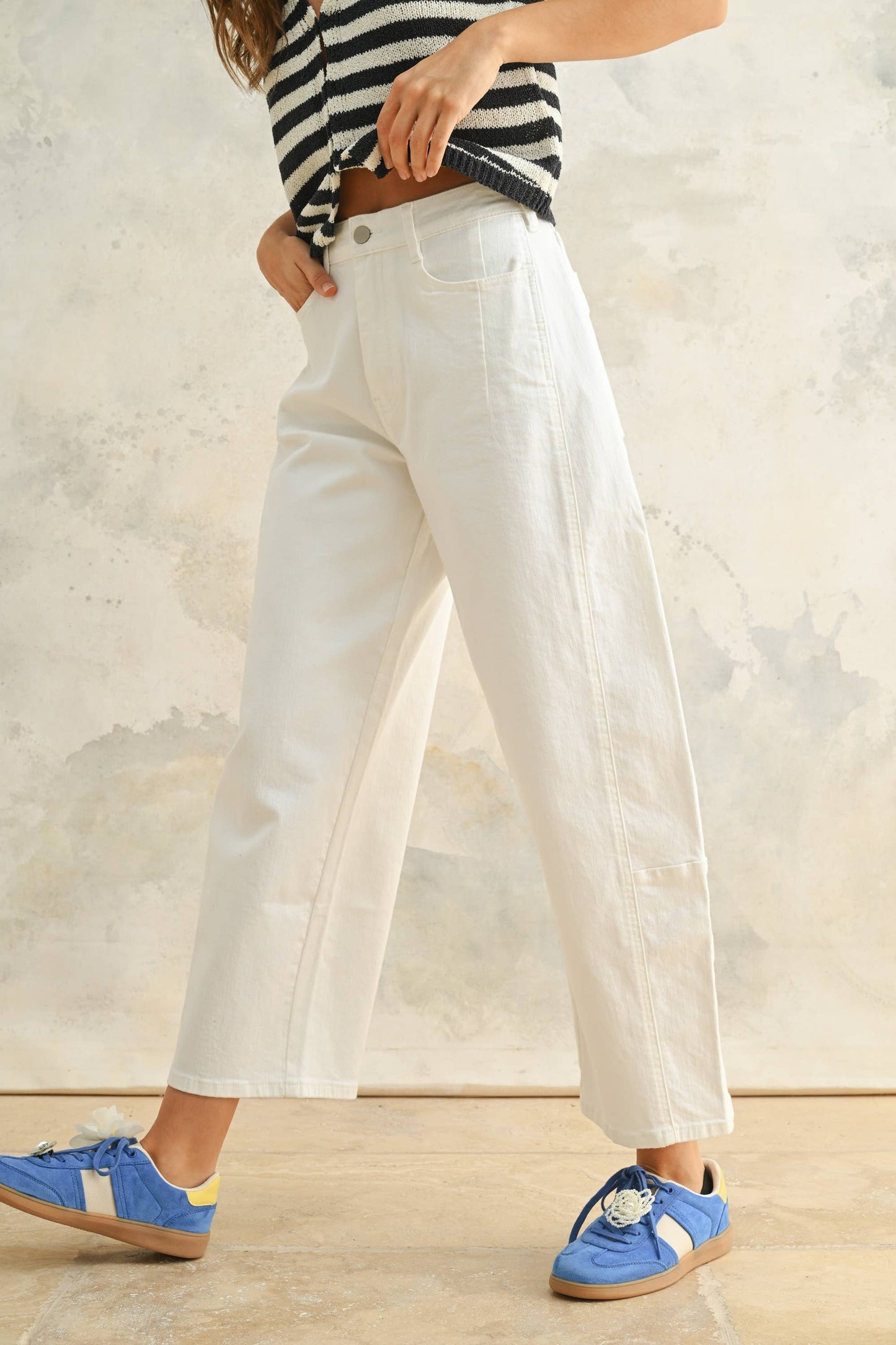 Loose White Denim Pants