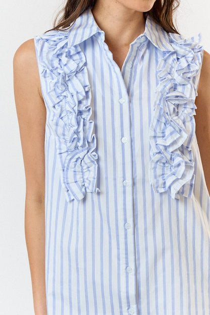 Ruffle Tank Shirt Dress