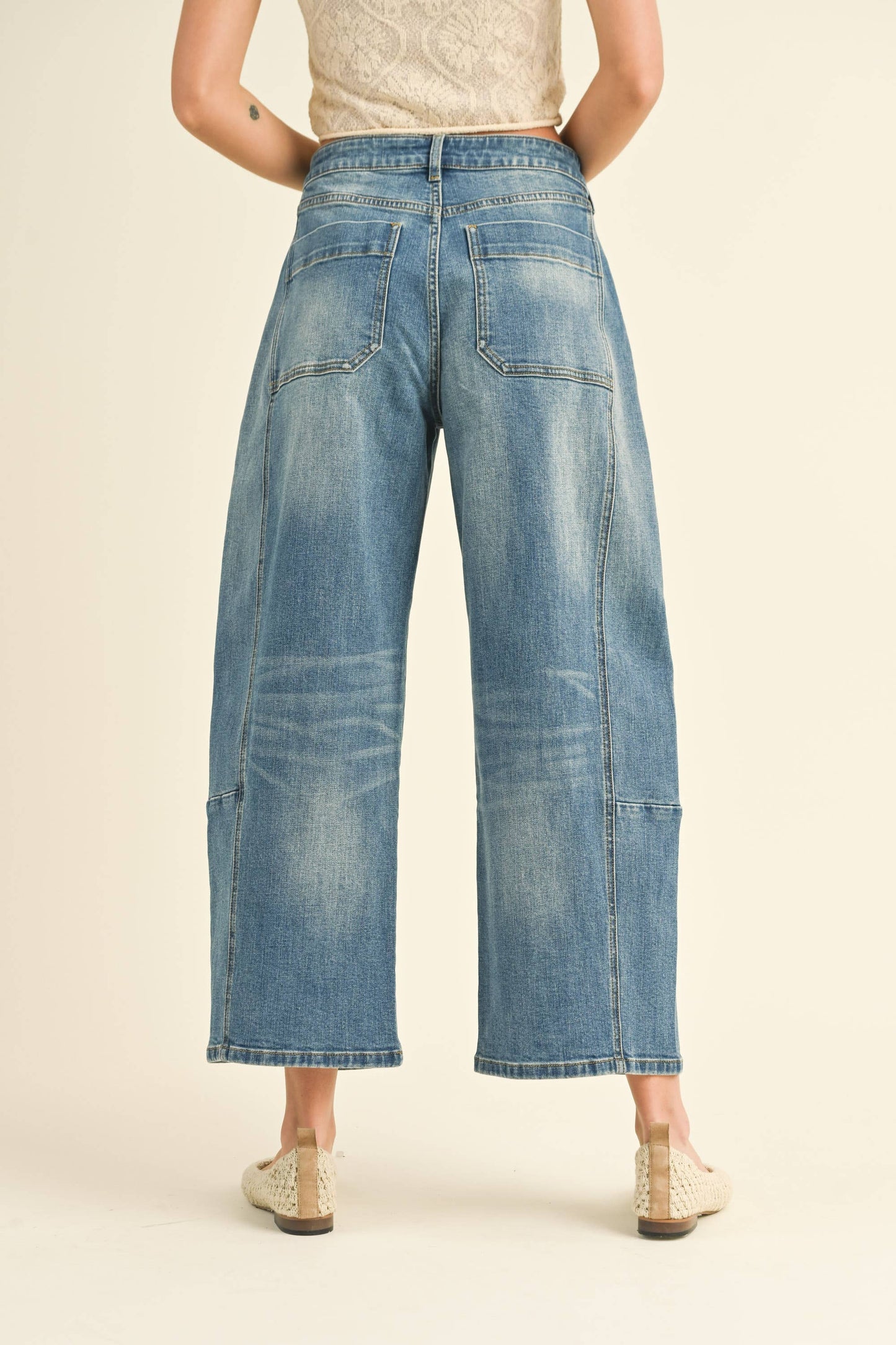 Barrel Washed Denim Jeans