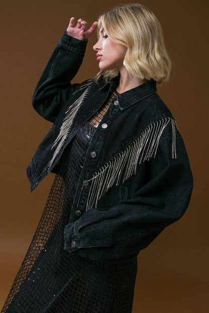 Black Denim Sparkle Jacket