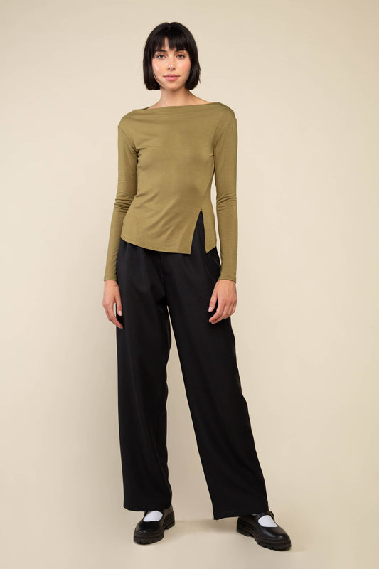 Salem Long Sleeve Boat Neck Top