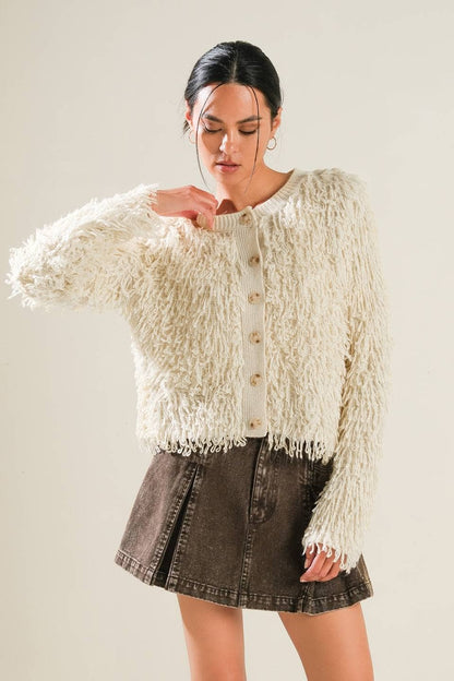 Textured Cream Sweater