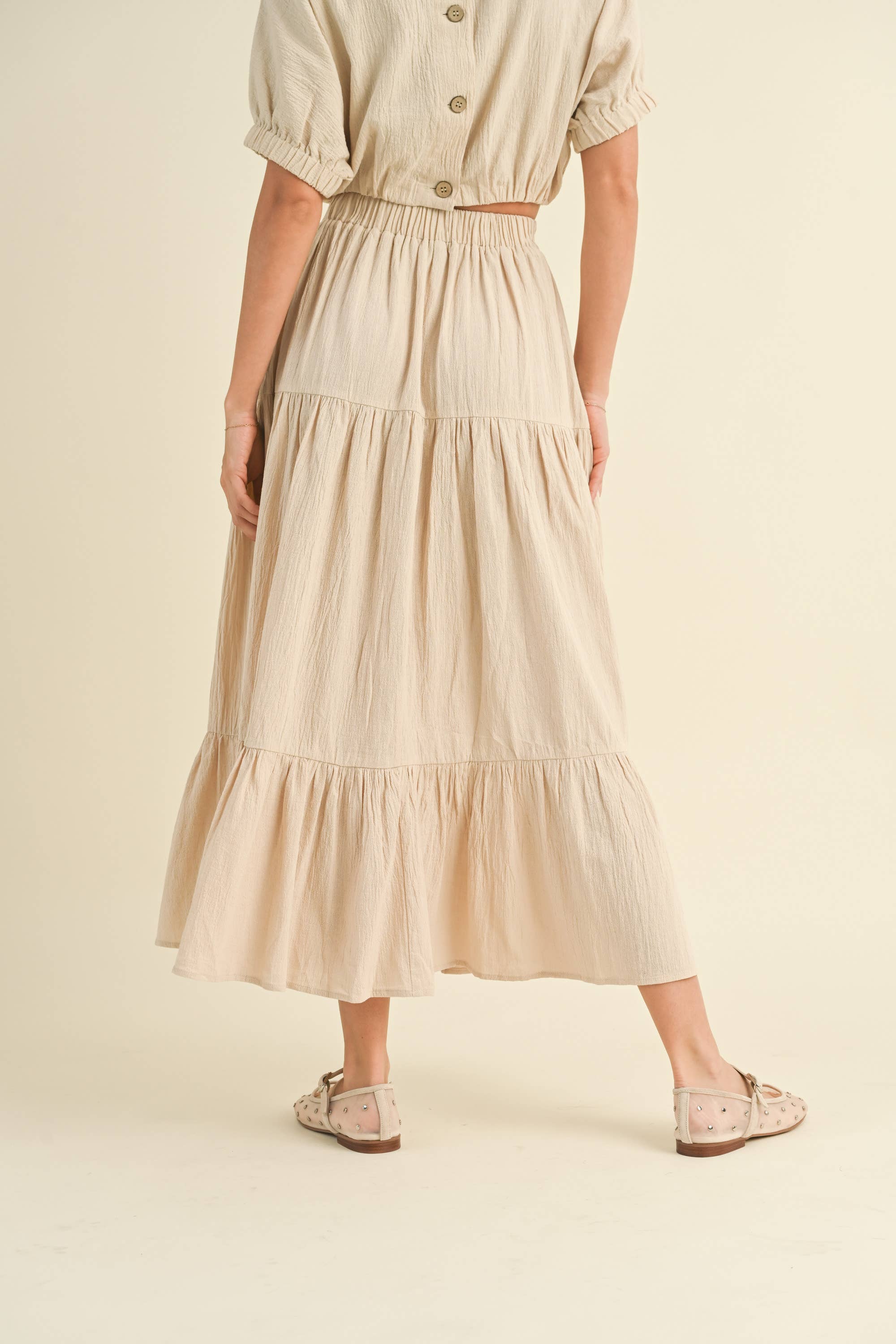 Tiered Beige Skirt