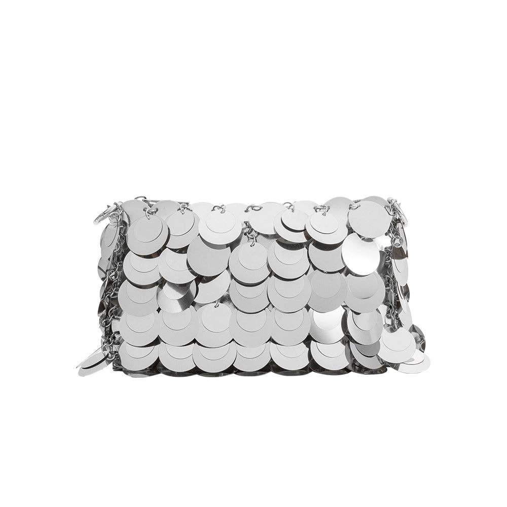 Gillie Silver Sequin Clutch
