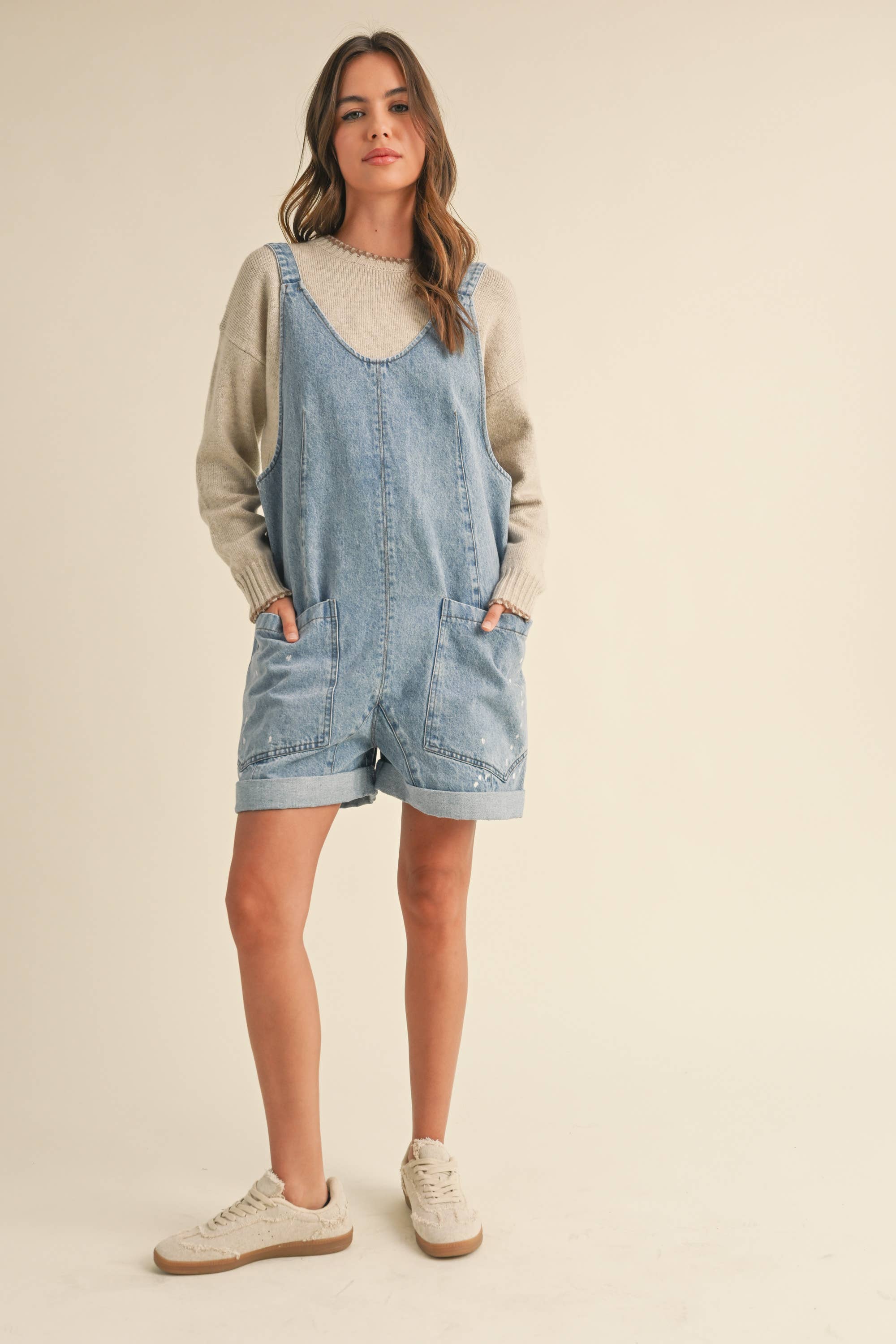 Loose Denim Romper