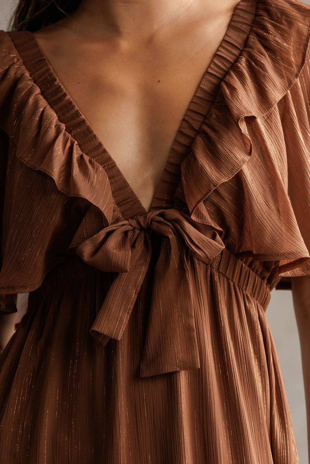 Shimmer Tiered Midi Dress