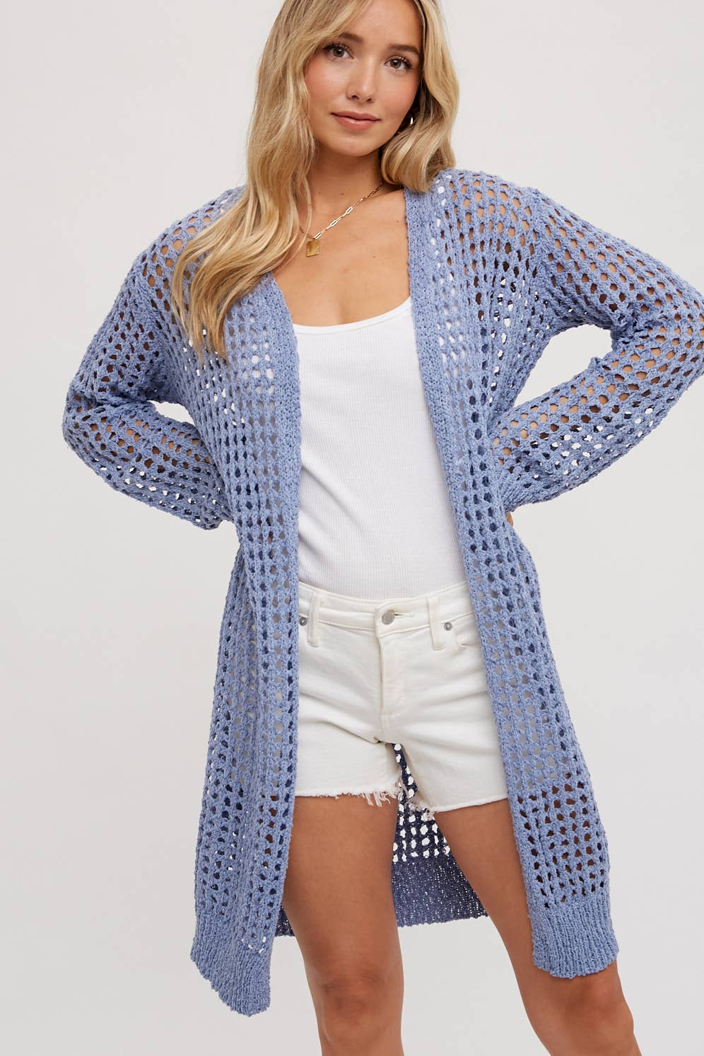 Open Knit Longline Cardigan