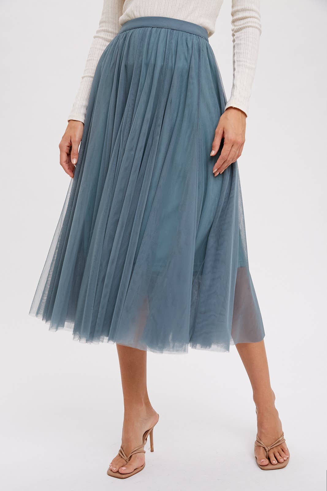 Tulle Midi Skirt - Dark Mint