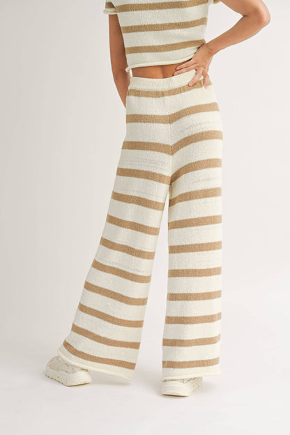 Tan Pattern Striped Pants