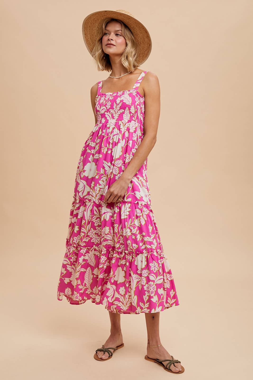 Orchid Smocked Midi Dress