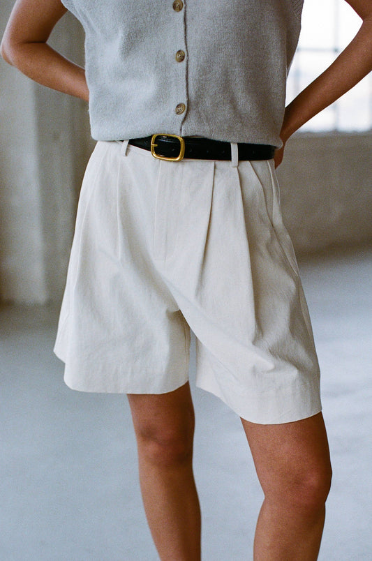 Straight Off White Boat Shorts