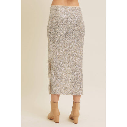 Stretchy Sequin Midi Skirt