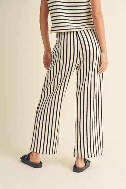 Textured Stripe Knit Pants