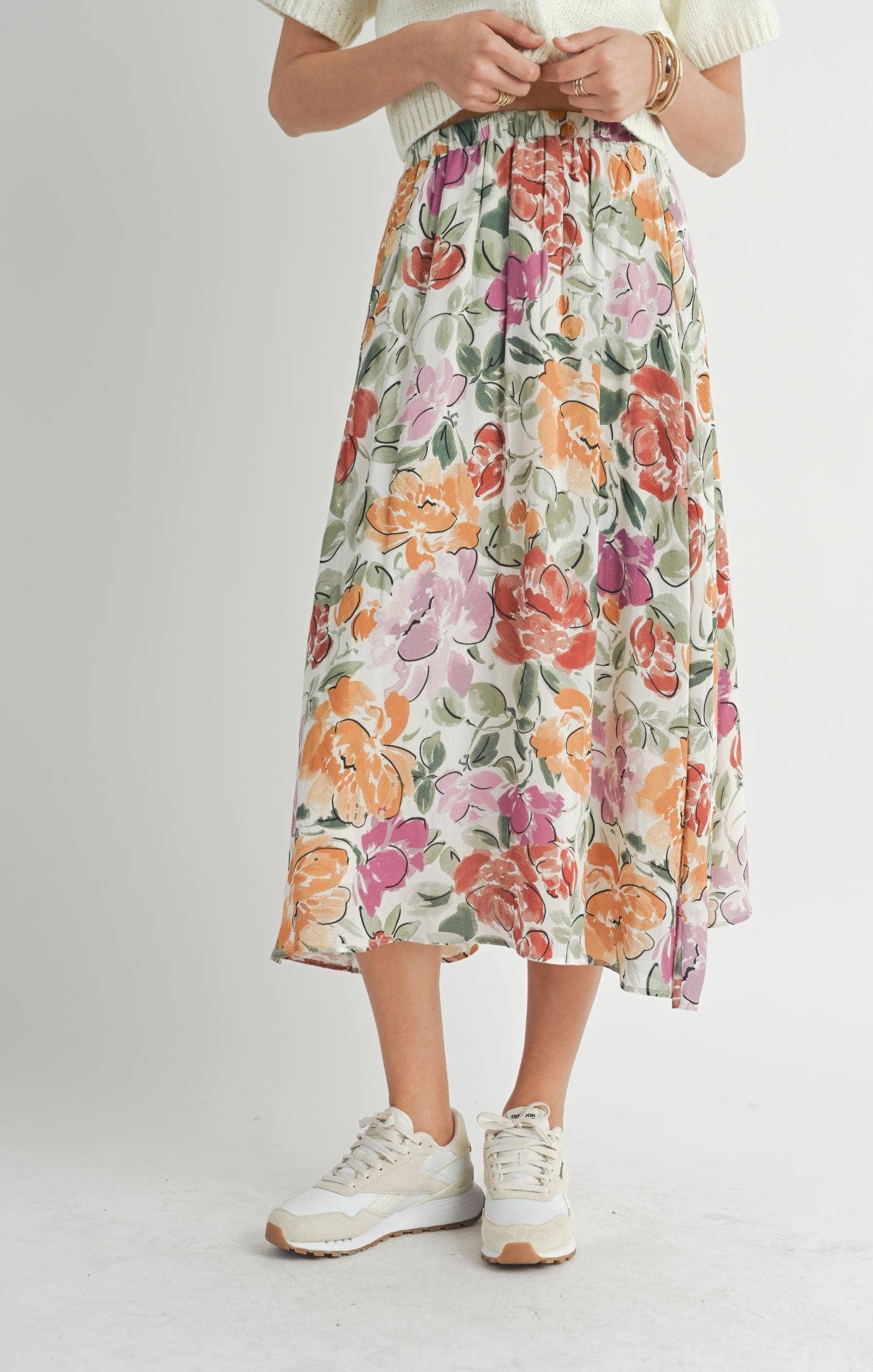 Treasures Gathered Midi Skirt: MULTI