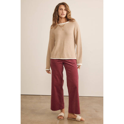 Wide Leg Corduroy Pants - Berry