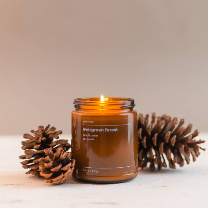 evergreen forest soy candle - mini 3.5 oz.