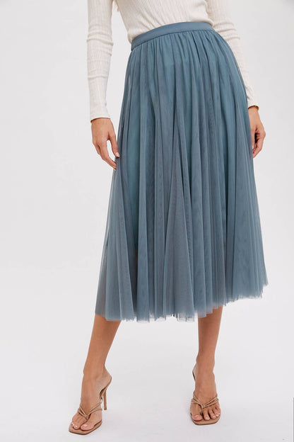 Tulle Midi Skirt - Dark Mint