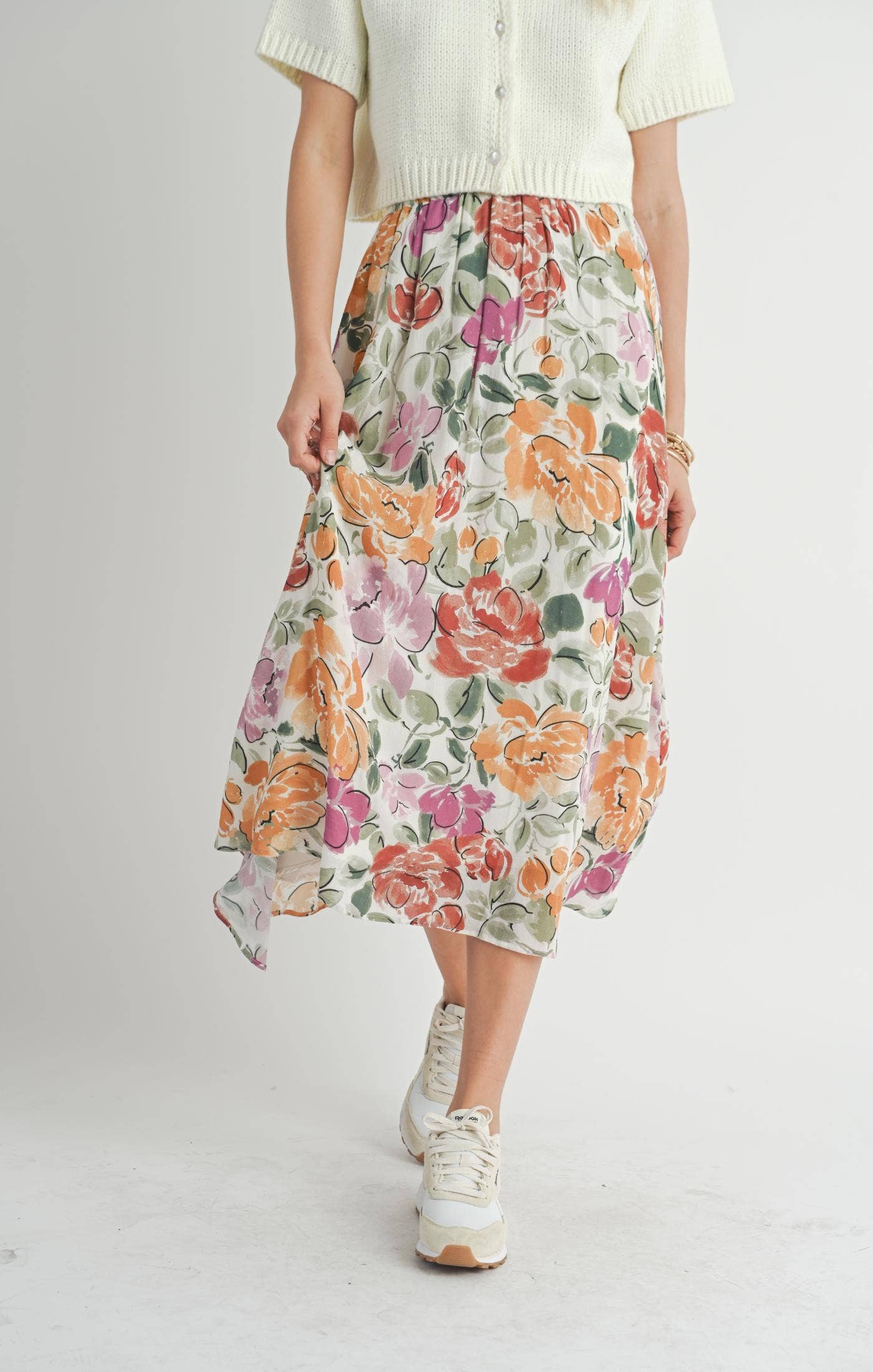 Treasures Gathered Midi Skirt: MULTI