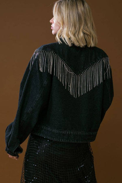 Black Denim Sparkle Jacket