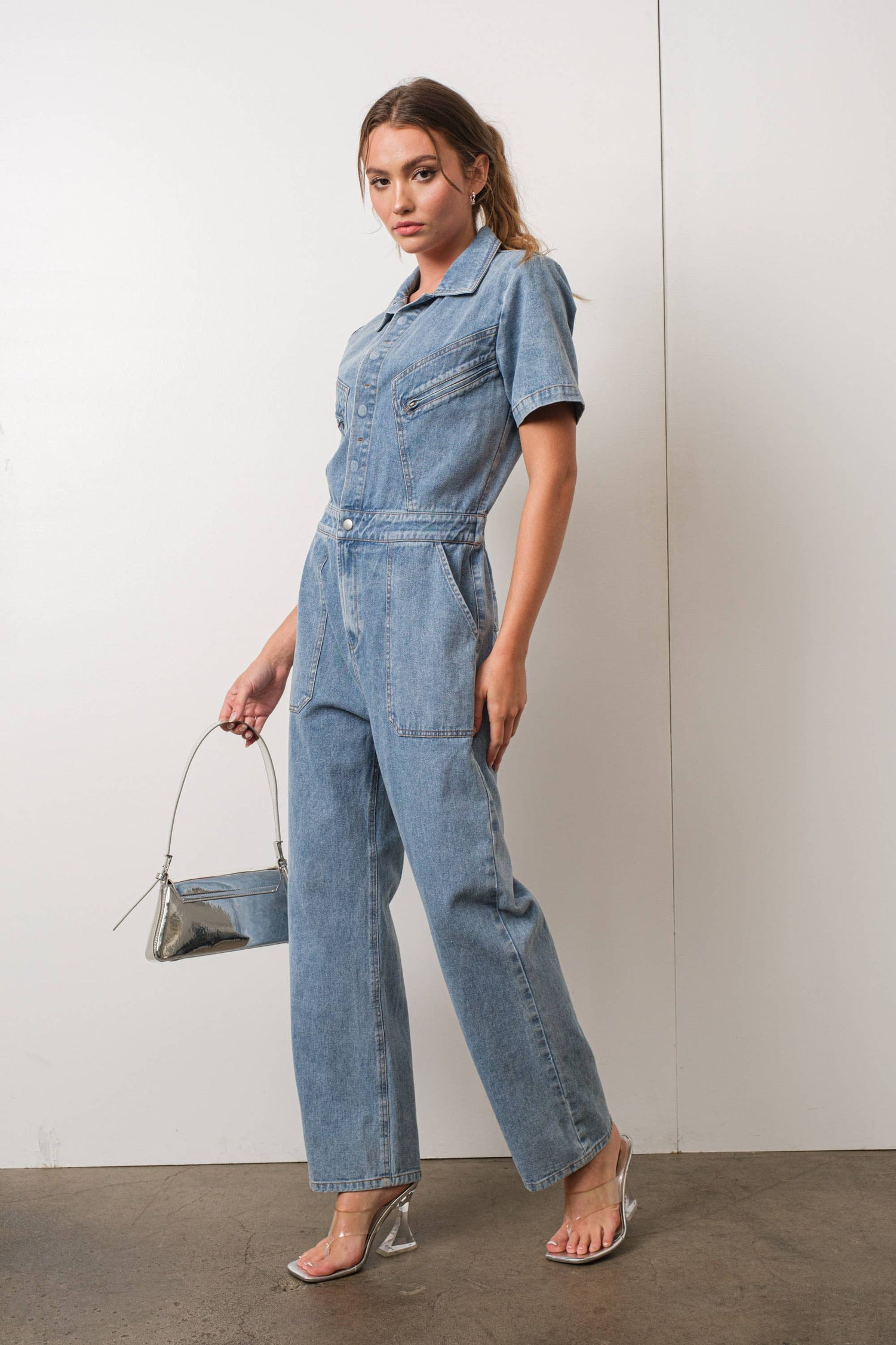 Denim Utility Jumpsuit