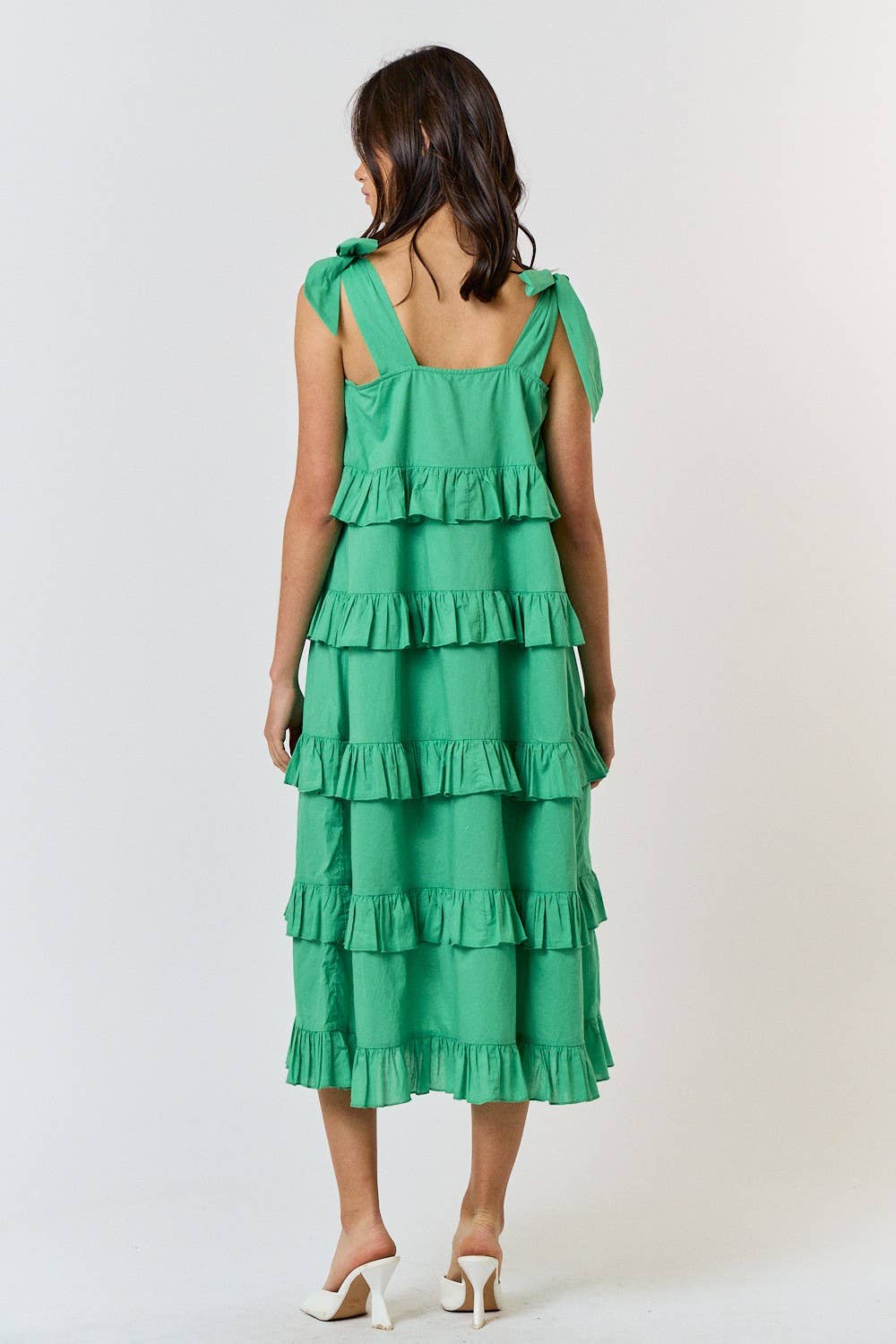 Green Maxi Ruffle Dress