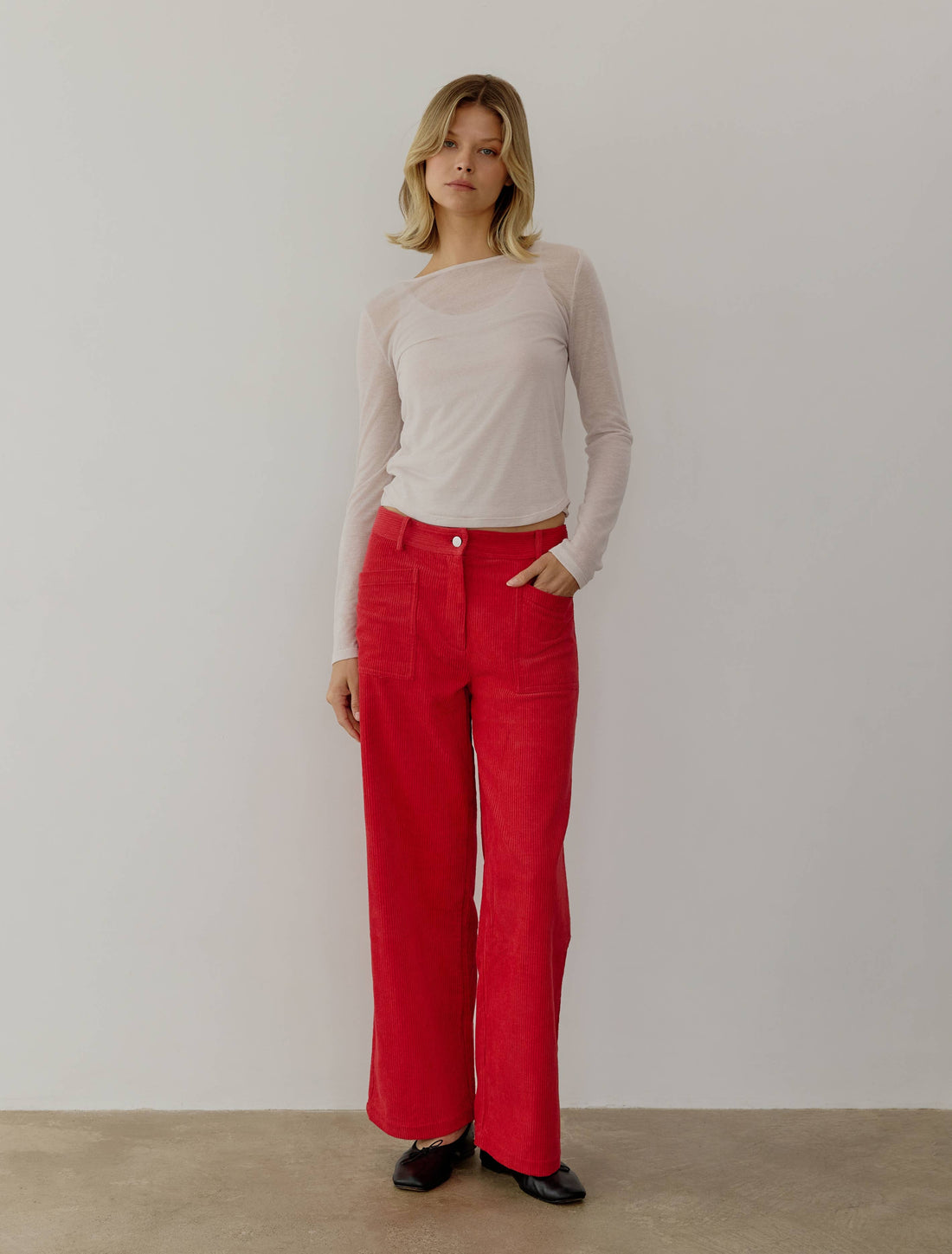 Nadya Corduroy Pants - Red