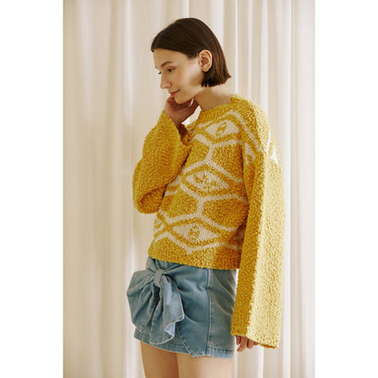 Mustard Abstract Sweater