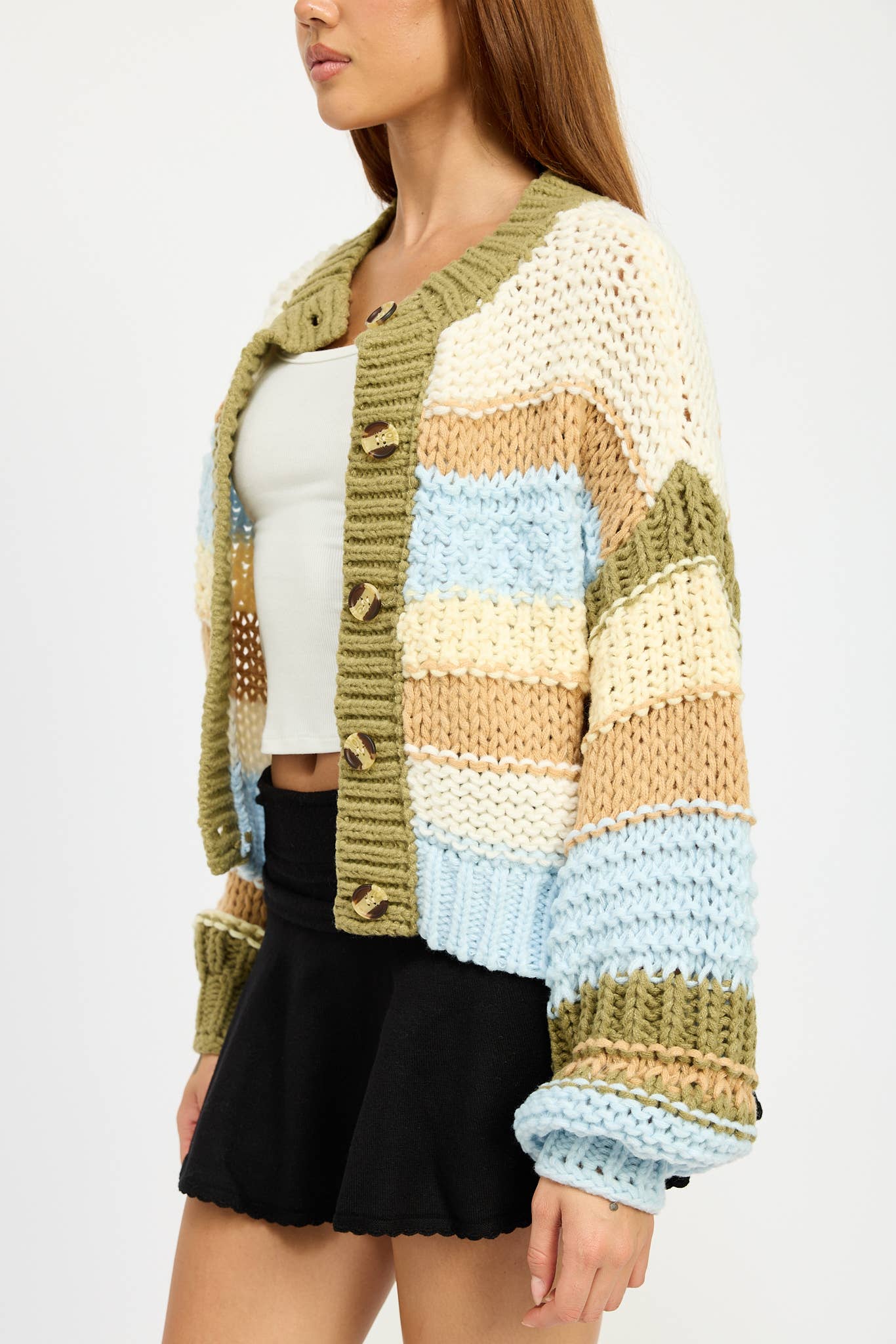 Bubble Sleeve Multi Knot Cardigan