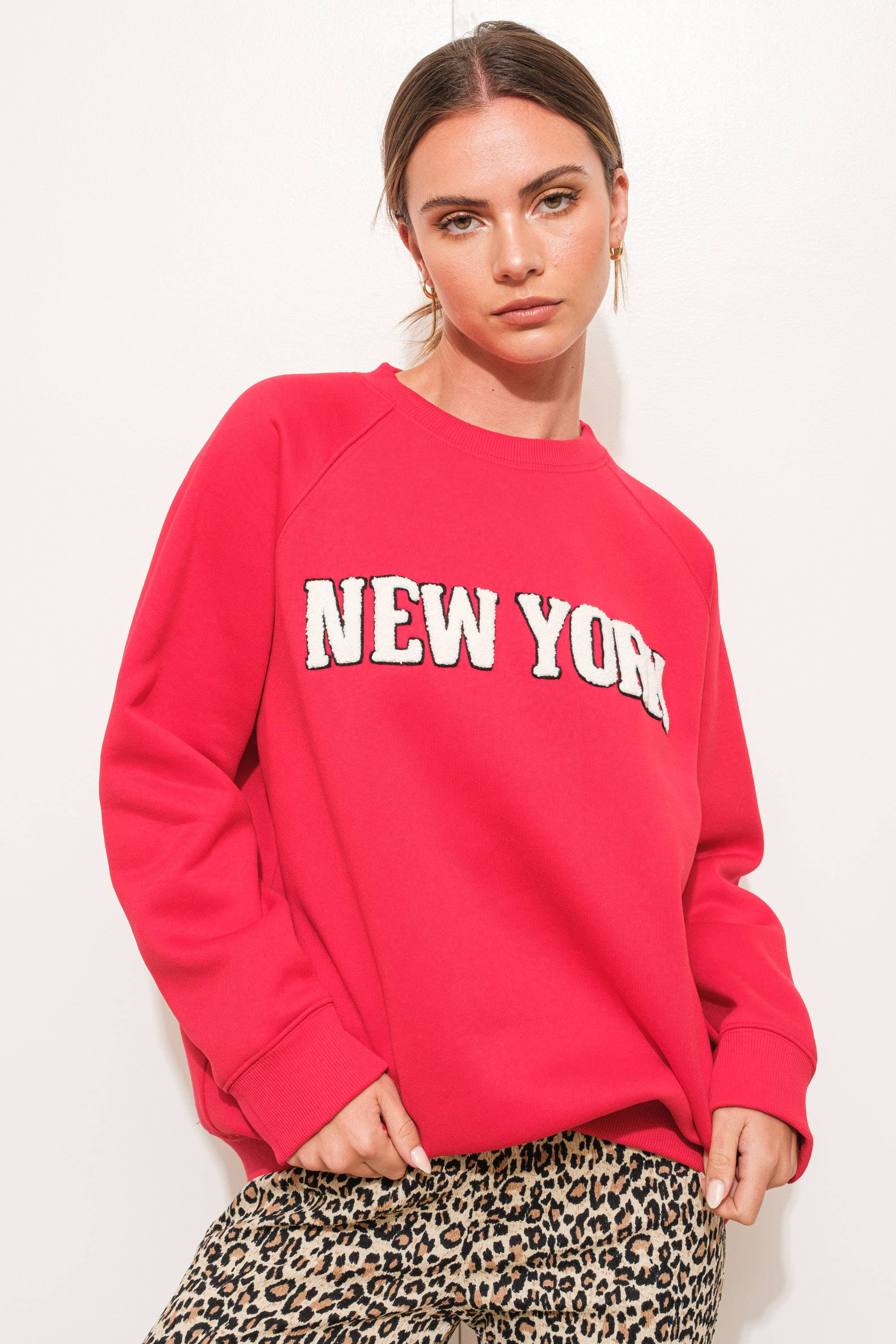 Red New York Raglan Sweatshirt