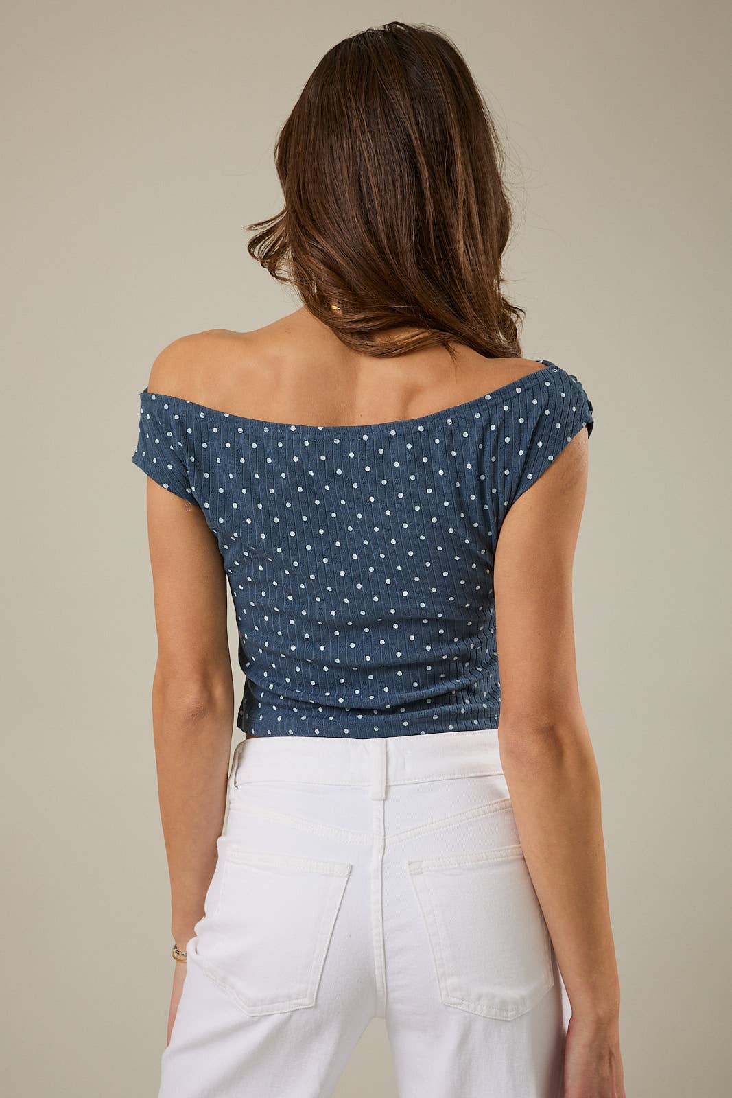 Slouchy Shoulder Top - Blue