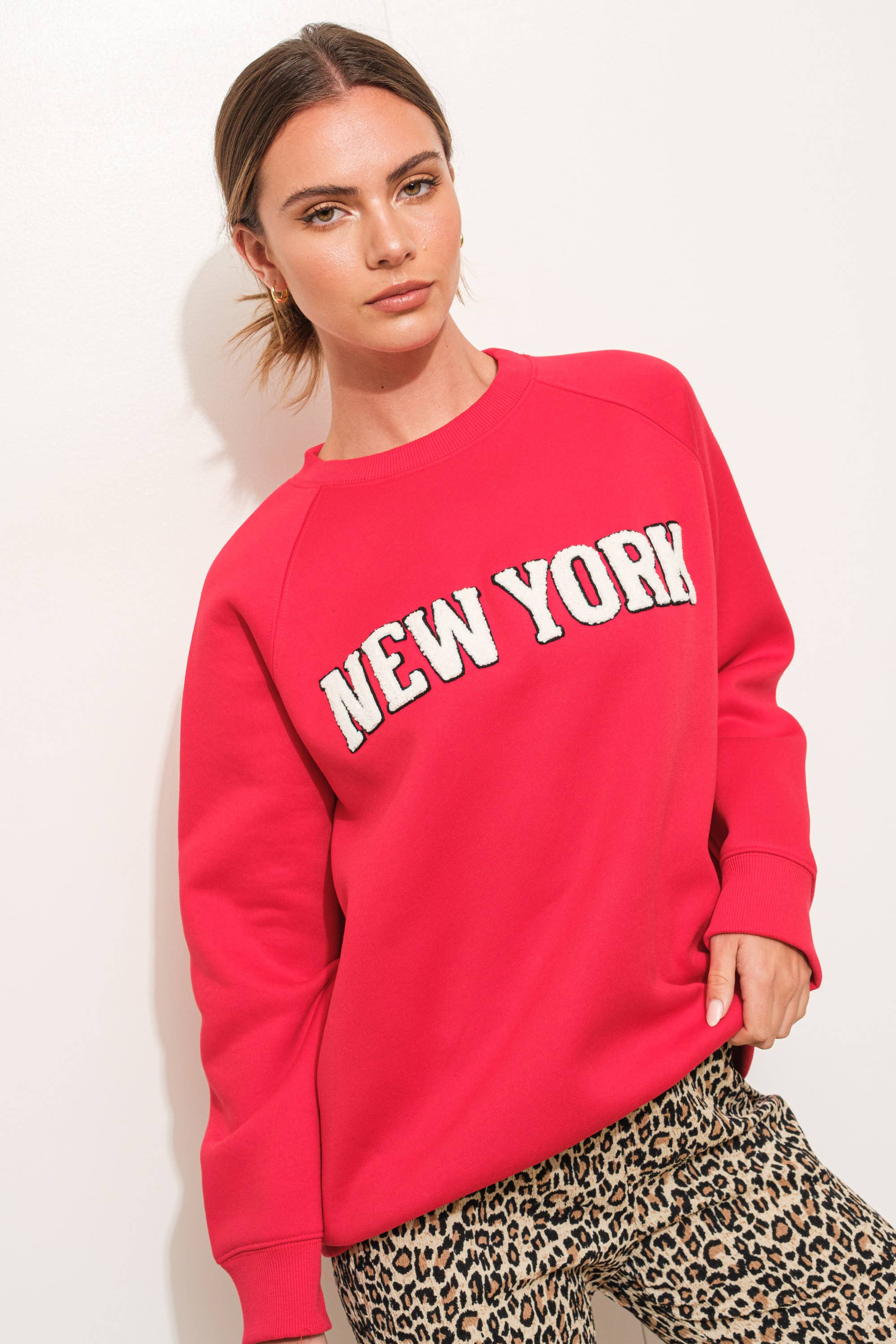 Red New York Raglan Sweatshirt