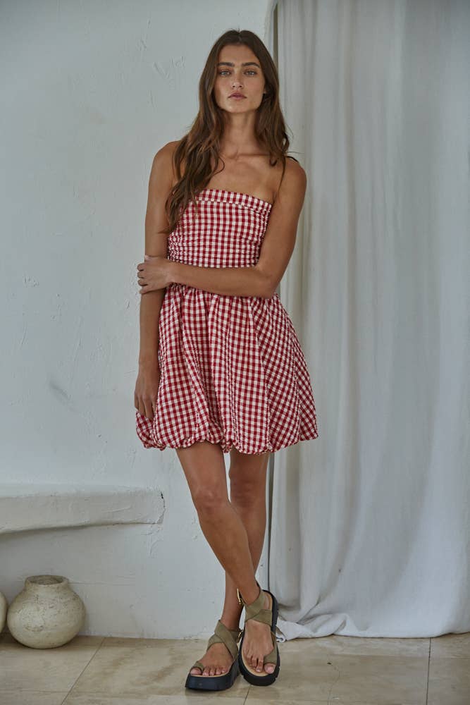 Picnic Strapless Mini Dress