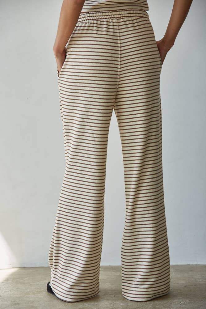 Cream Mocha Stripe Pants