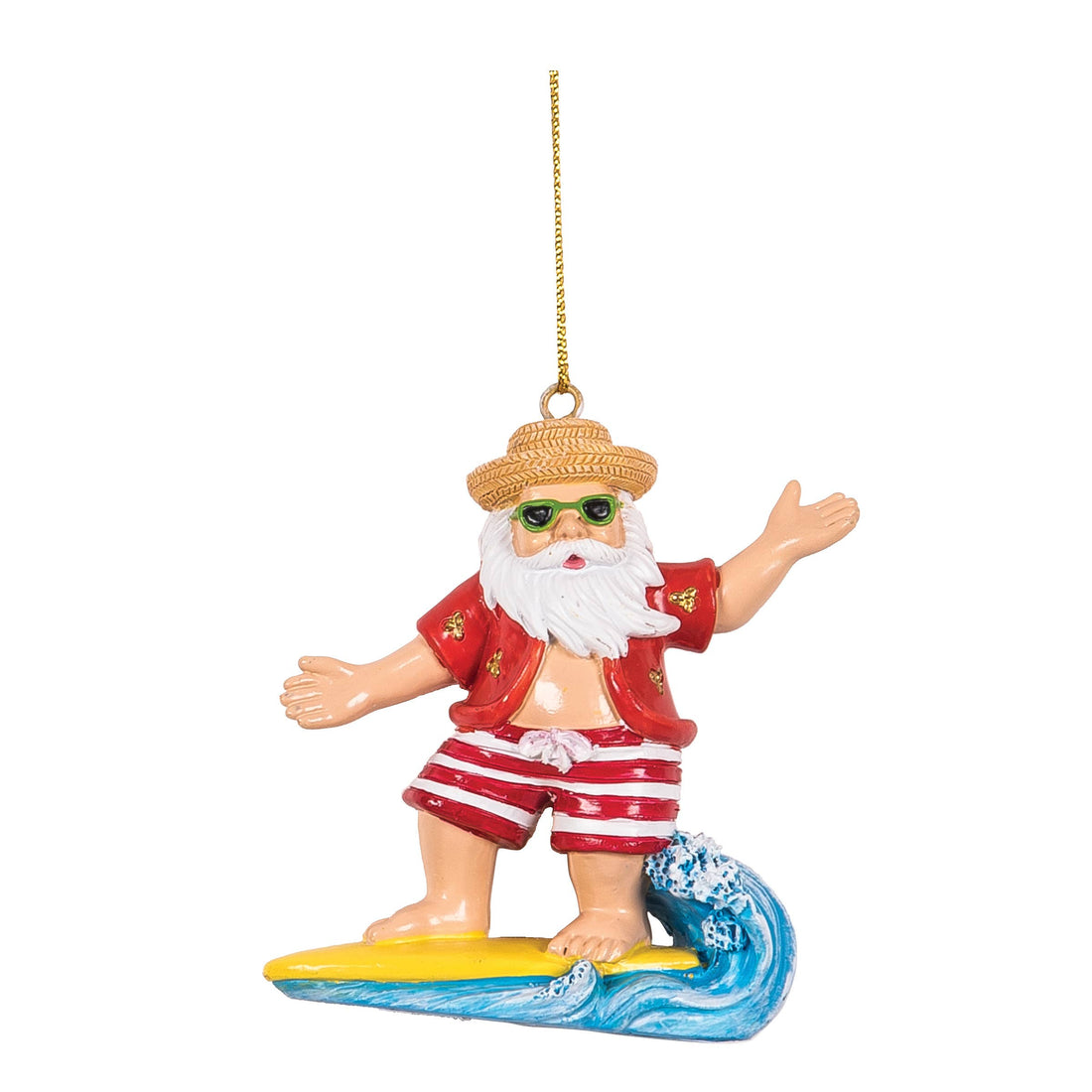 Surfing Santa Ornament