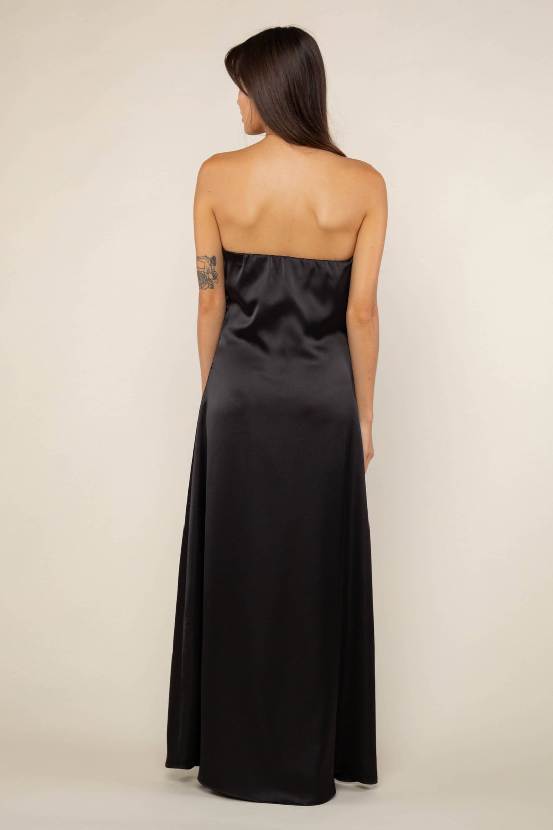 Dixon Satin Dress: Black