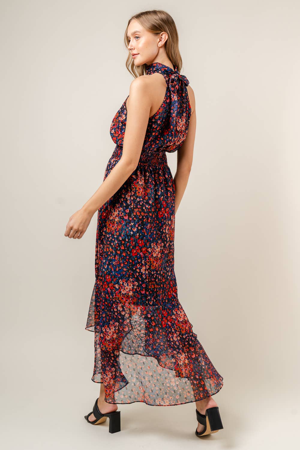 Floral Halter Neck Dress