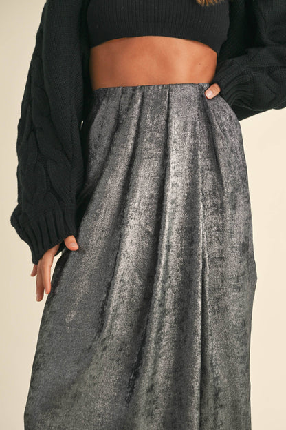 Metallic Pleat Skirt