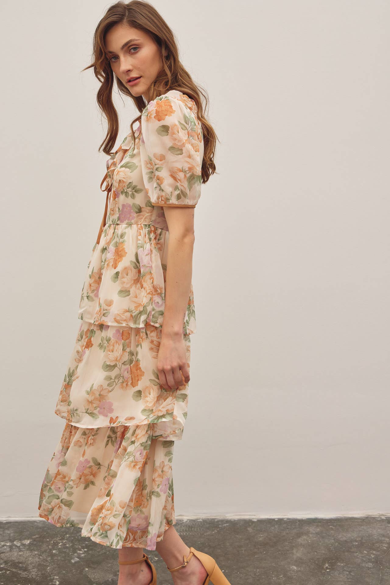 Victorian Floral Midi Dress